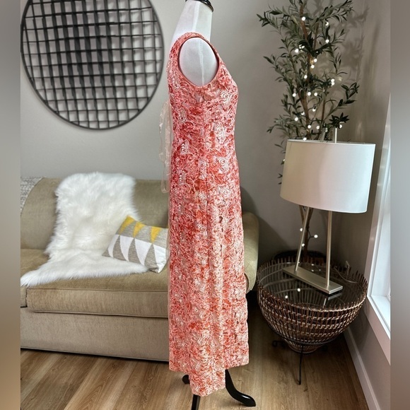 Velvet floral cutout pattern column dress SZ S - Picture 4 of 9